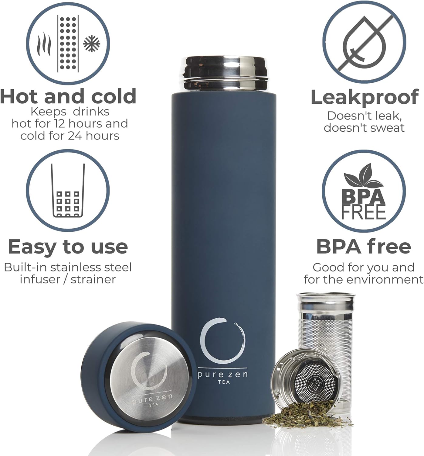 15oz Leakproof Stainless Steel Thermos with Infuser