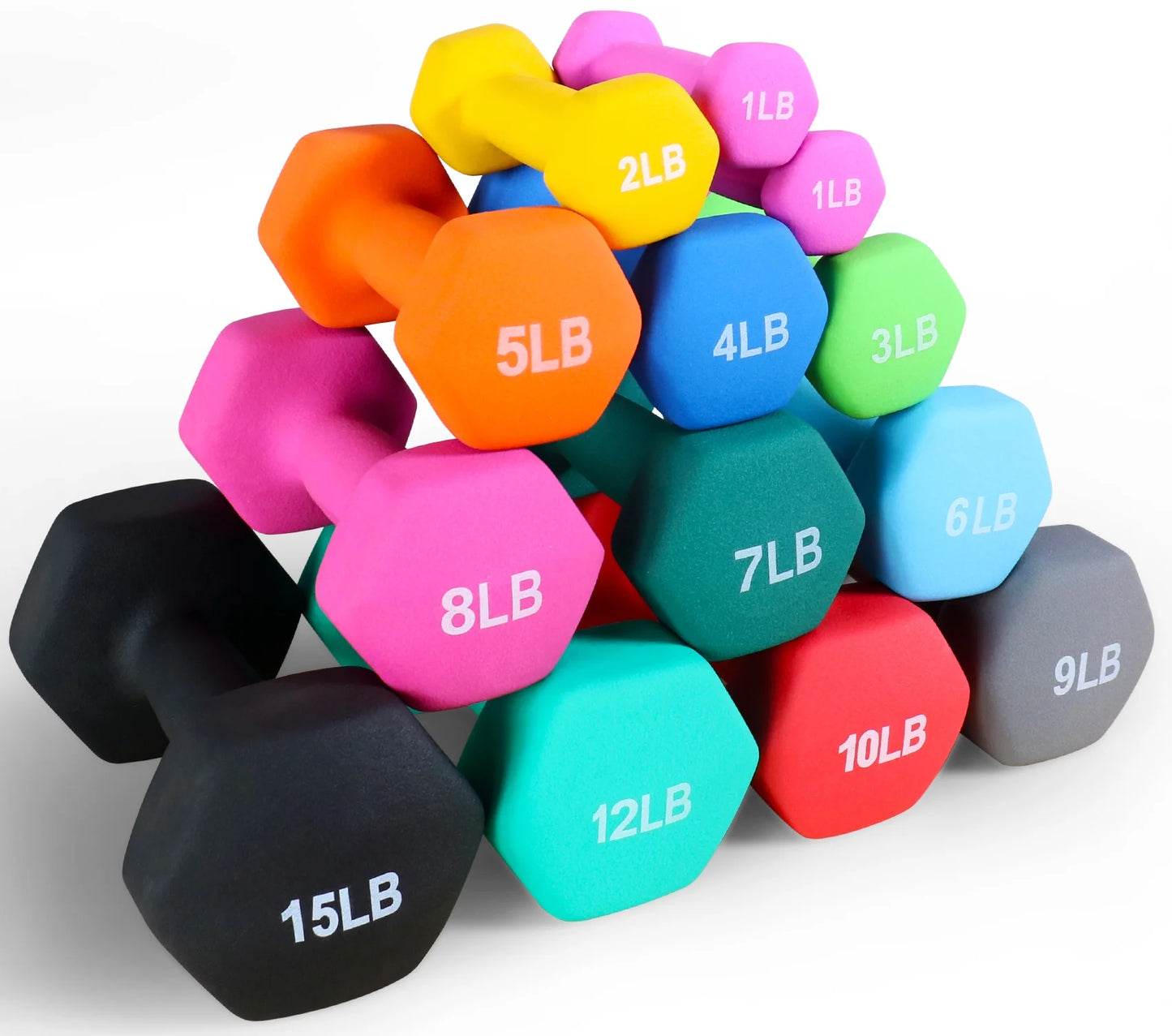 All-Purpose Color Neoprene Coated Dumbbells, 4 Lbs Pair